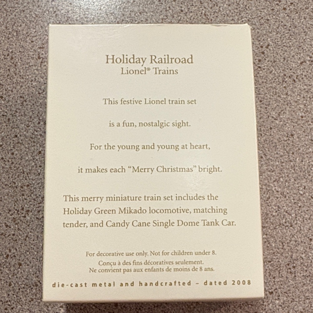 Hallmark Keepsake Miniature Train Ornaments - Holiday Railroad Lionel Trains - Picture 3 of 4